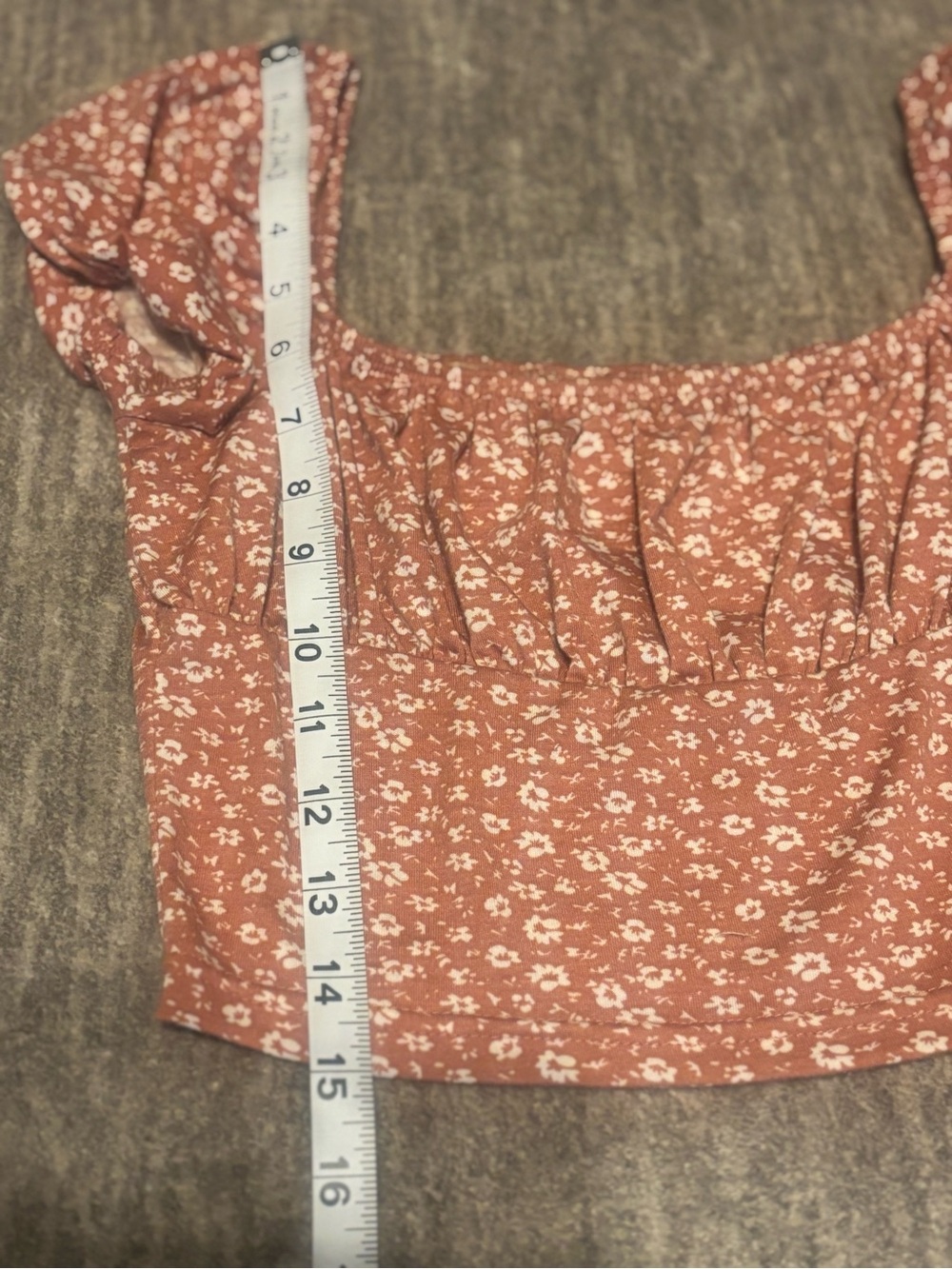 Shein Floral Crop Top Short Sleeve Size XS - Picture 4 of 5